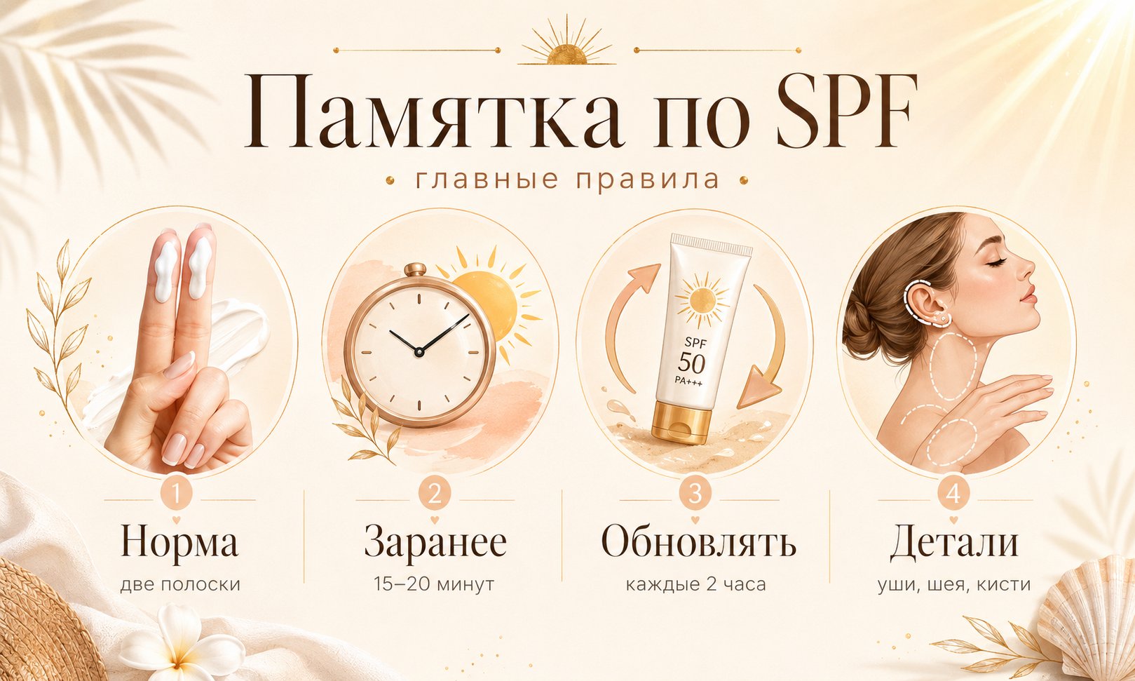 Правила нанесения SPF