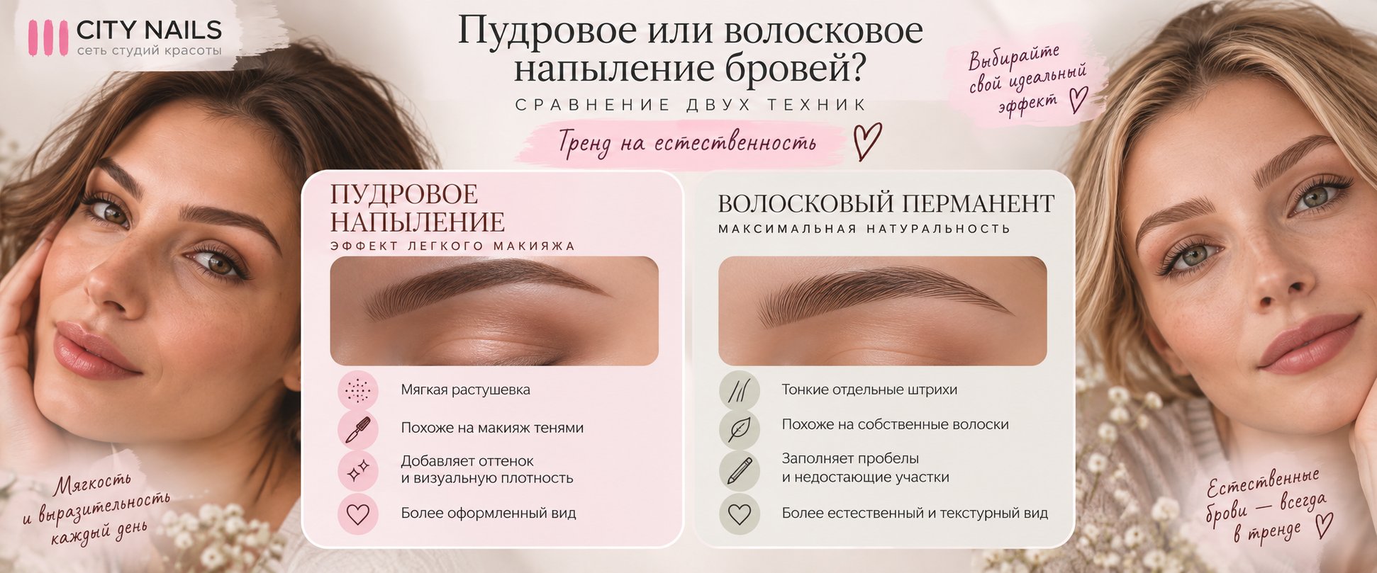 Сравнение двух техник. Пудровое или волосковое напыление бровей