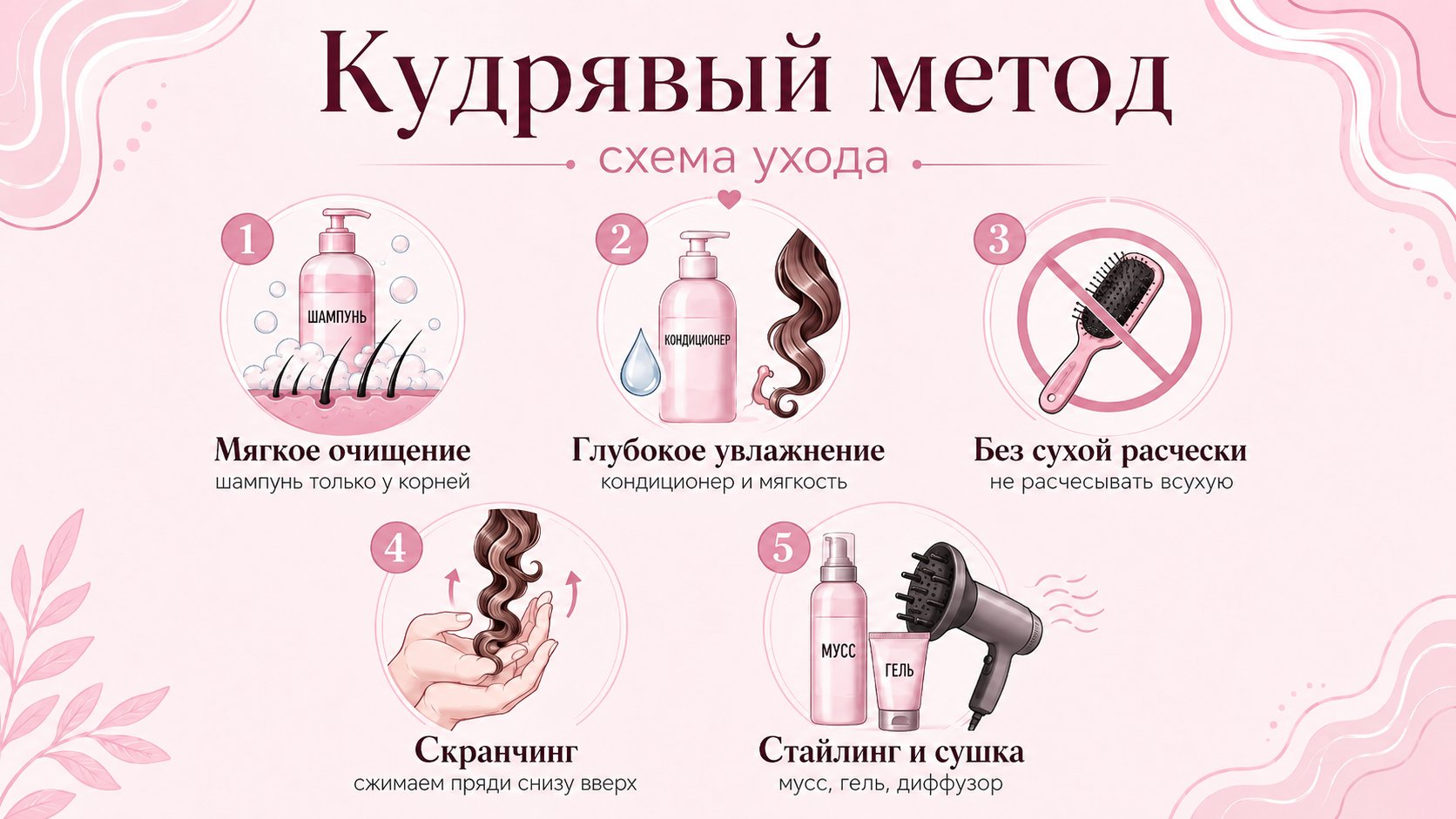 Кудрявый метод схема ухода