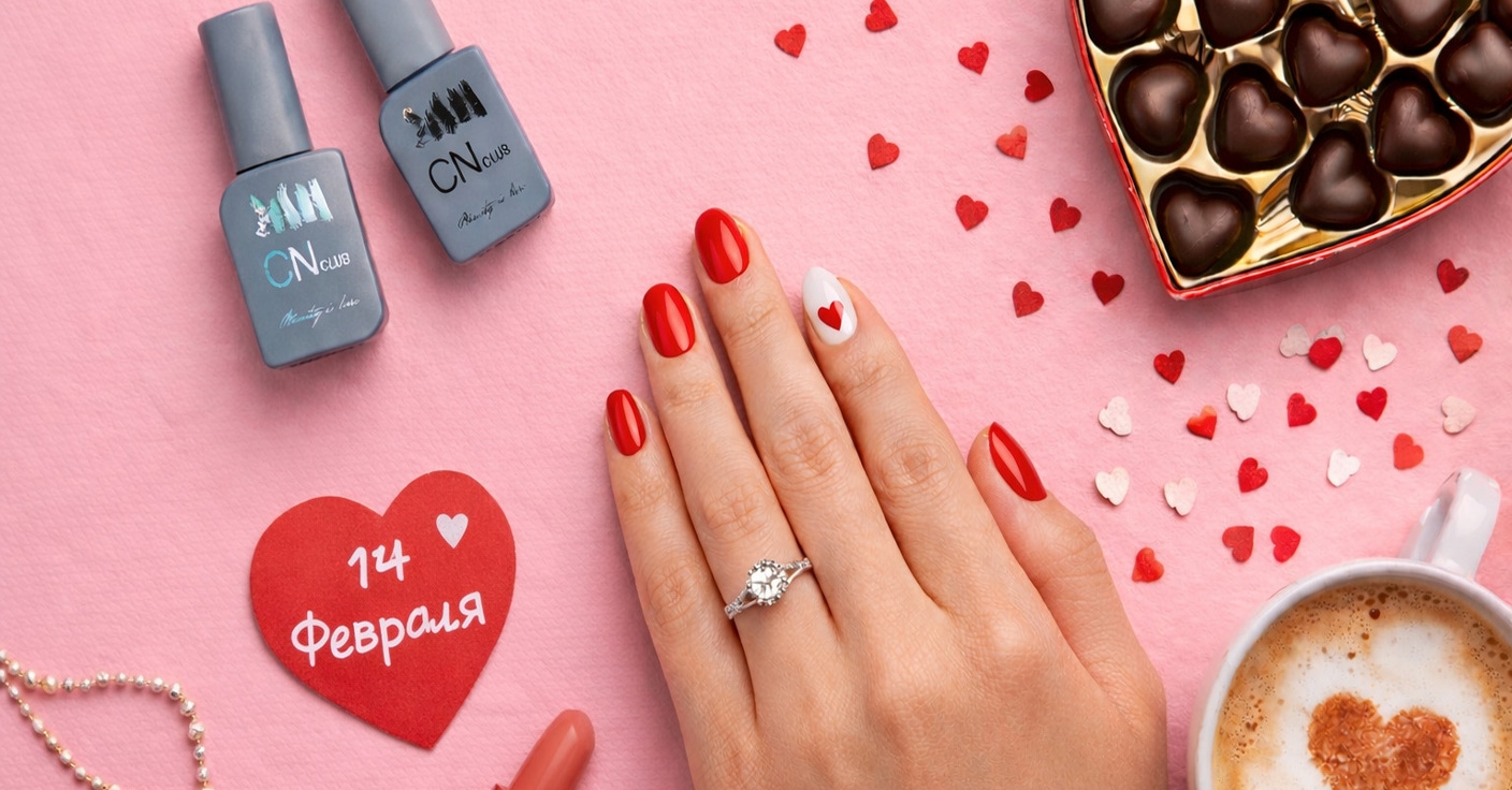 Маникюр на 14 февраля 2026 года