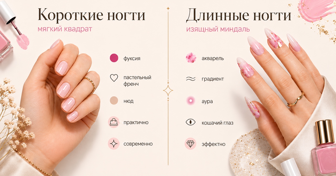 Выбор формы ногтей